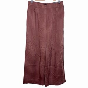 Express Wide Leg Trouser Pants Striped Womens 12 High Rise Pleated Career Work